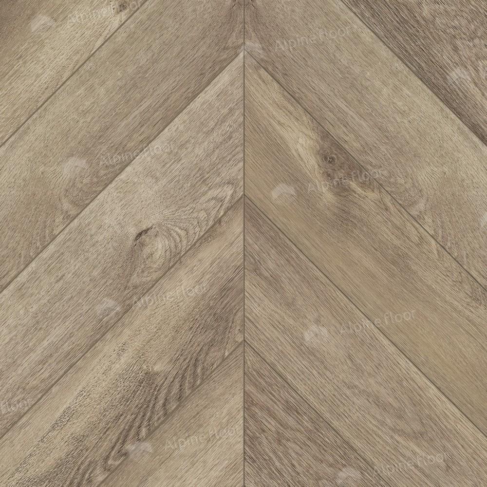 Кварц-винил Alpine Floor Дуб Натуральный Отбеленный Chevron ECO 20-3