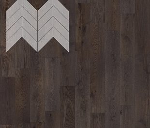 Инженерная доска Французская Lab Arte Chevron Дуб Рустик Грот лак 600/450х150х14/3/45°
